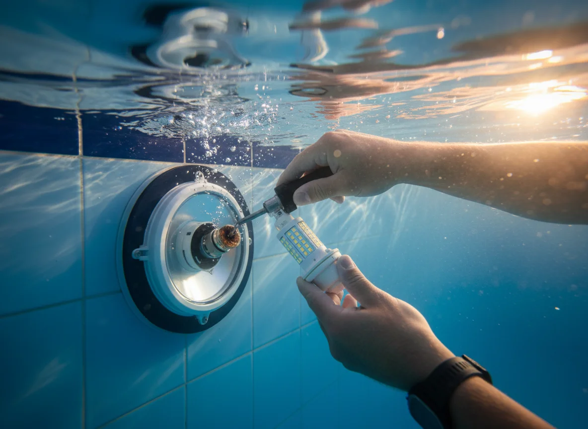 Faut-il vider la piscine pour changer l'ampoule du projecteur ? - Image 1