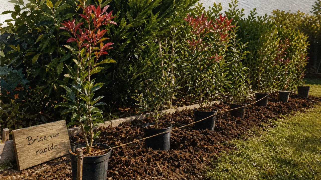 Arbuste pour haie croissance rapide : jeunes plants pour brise-vue persistante