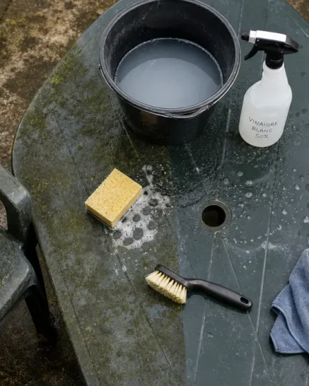 Comment raviver un salon de jardin en plastique vert : mousse enlevée et couleur ravivée