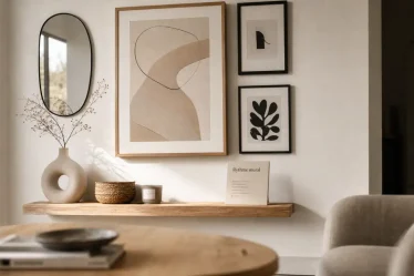 Décorer un mur blanc avec cadres, relief et lumière naturelle, salon contemporain