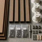 Kit terrasse avec lames, lambourdes, vis inox et plots PVC
