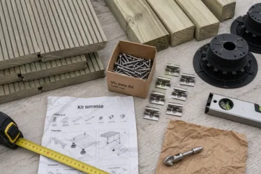 Kit terrasse : lames rainurées, lambourdes pin autoclave et visserie inox A2