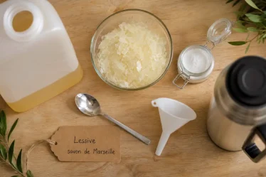 Lessive savon de marseille maison : copeaux, eau chaude et anti-grumeaux