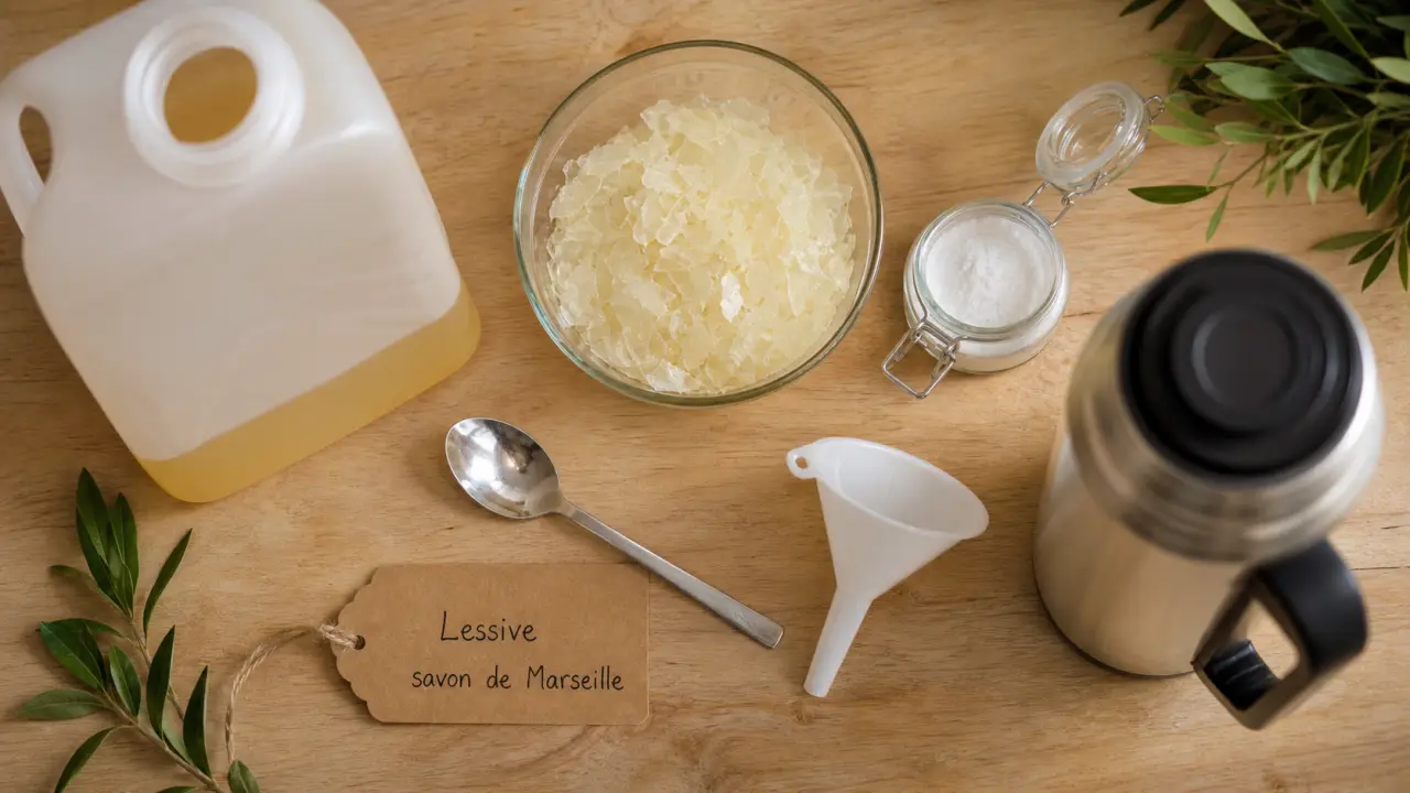 Lessive savon de marseille maison : copeaux, eau chaude et anti-grumeaux