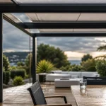 Pergola retractable sur terrasse, protection pluie et ombre