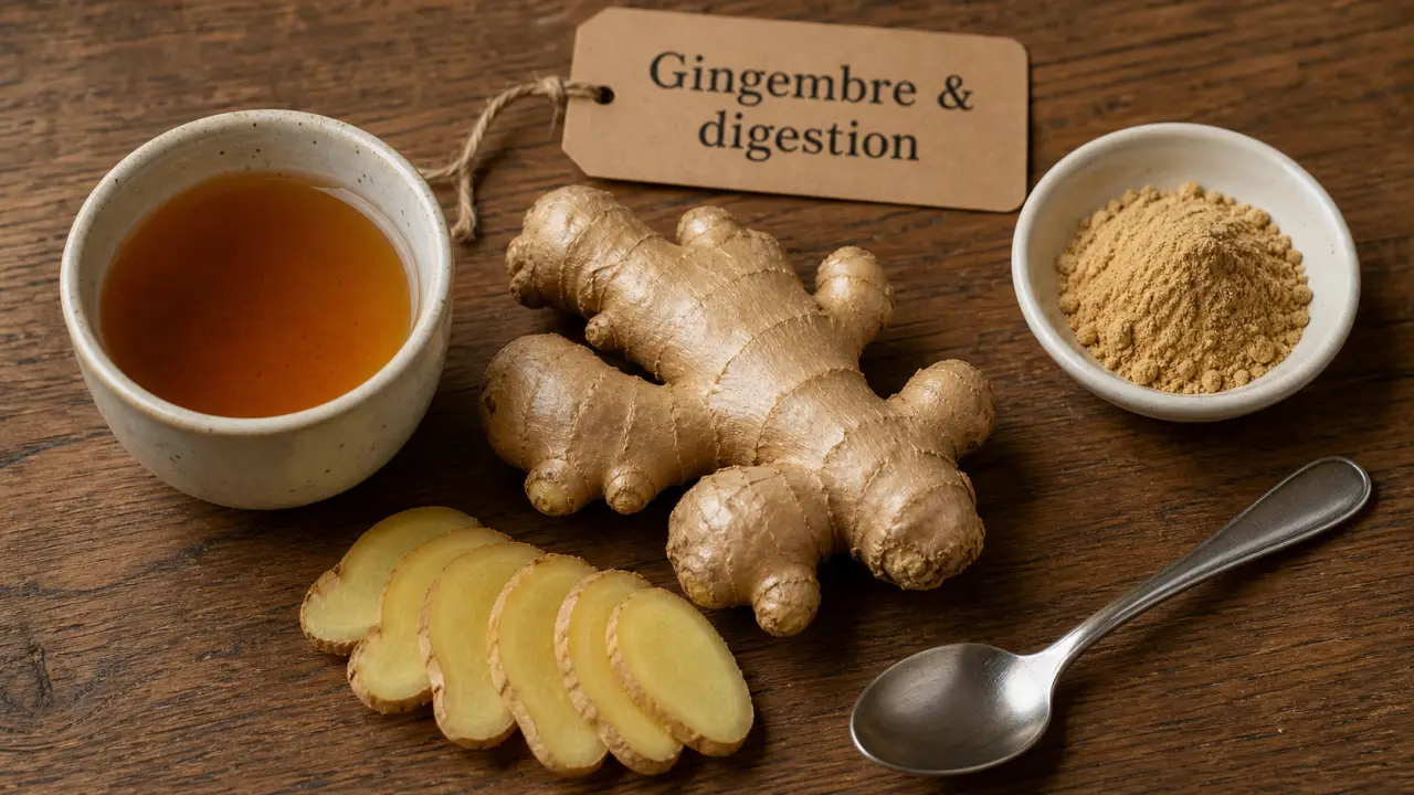 Propriété gingembre pour digestion et nausées : infusion et poudre de gingembre