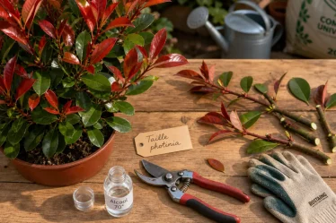 Quand tailler les photinia : sécateur et nœuds pour feuillage rouge éclatant