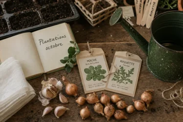 Que planter en octobre au potager : caïeux d’ail et salades d’hiver au potager