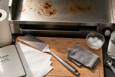 Comment nettoyer une plancha : chaud puis froid, vinaigre et microfibre