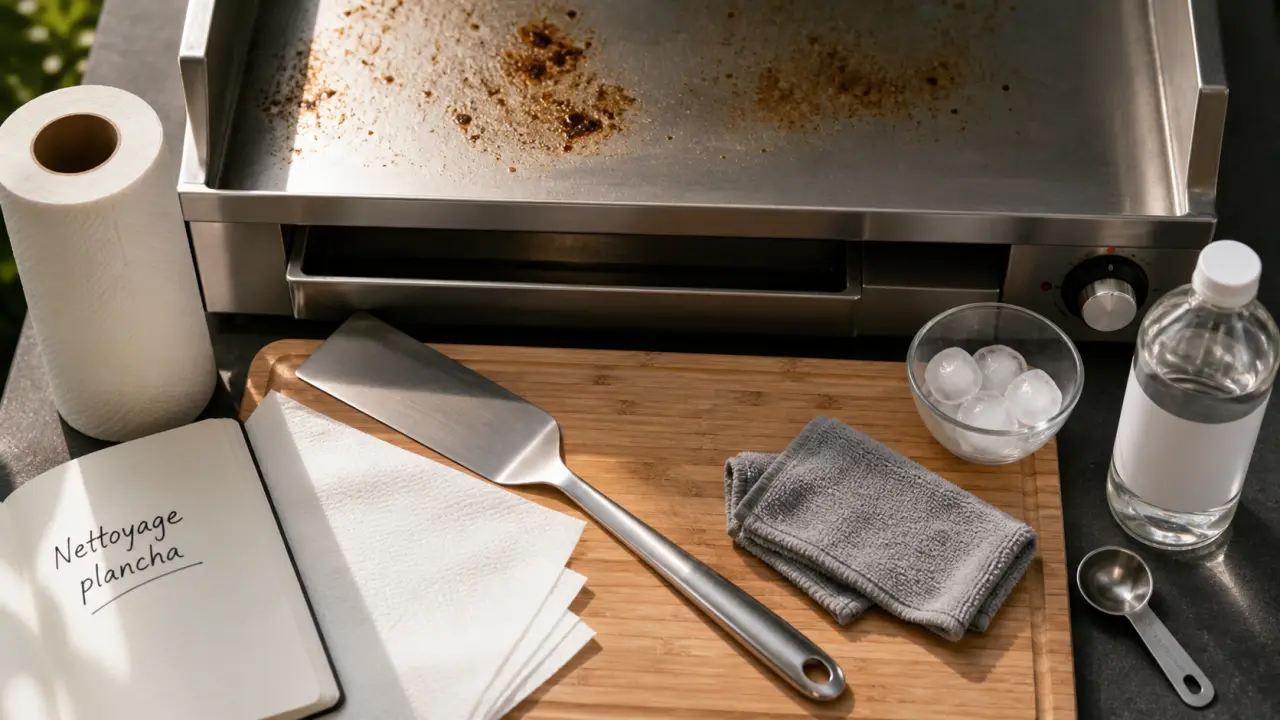 Comment nettoyer une plancha : chaud puis froid, vinaigre et microfibre