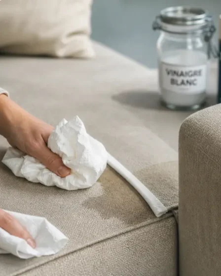 Enlever odeur urine chat canapé : papier et vinaigre, tamponner la tache
