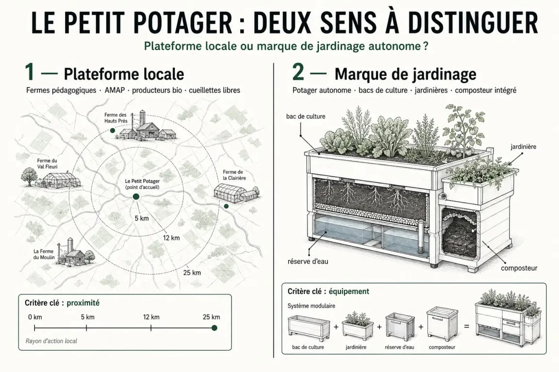Le petit potager : comparaison visuelle entre une plateforme locale et une marque de jardinage