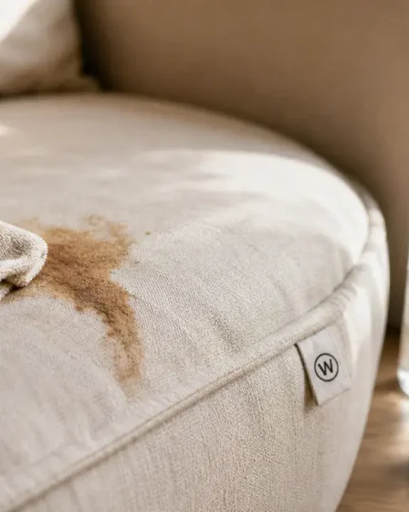 Nettoyer canapé tissu sans auréoles, code W, vapeur