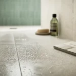 Sol salle de bain antidérapant étanche en grès cérame, joints fins