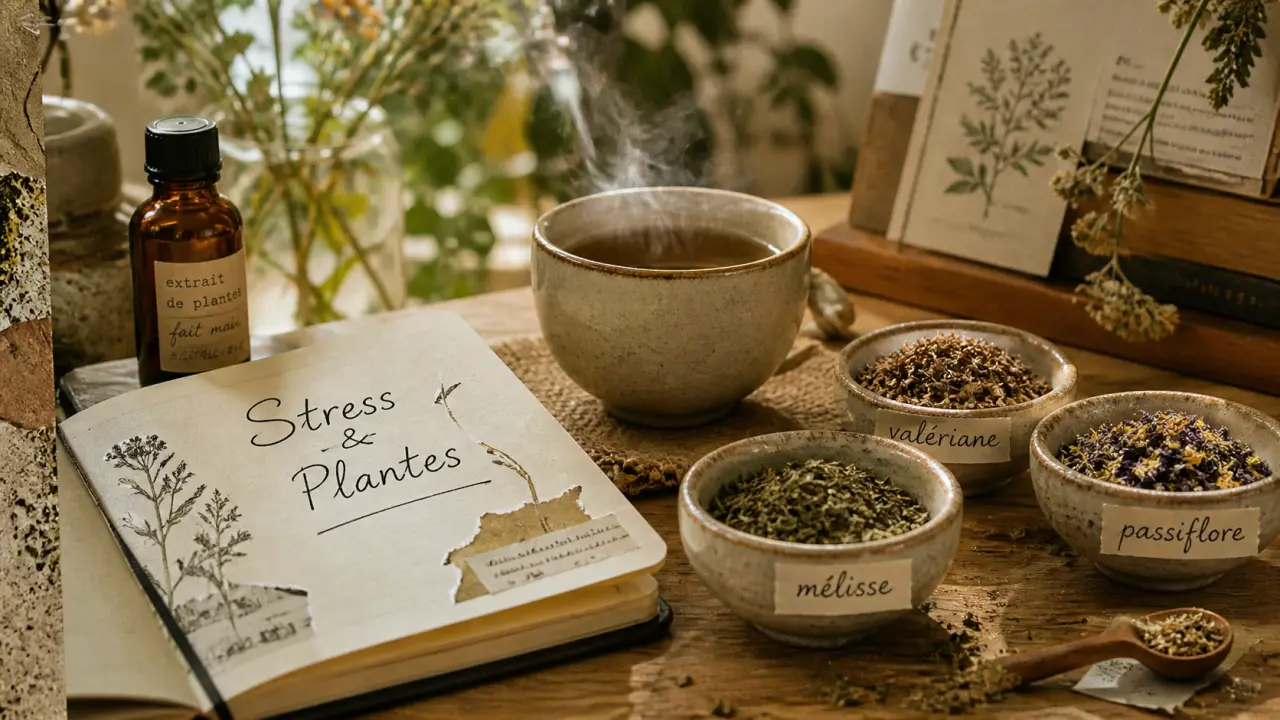 Stress et phytothérapie : tisane et plantes calmantes (mélisse, valériane, passiflore)