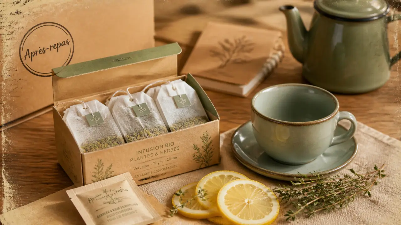 Tisane jardin bio BiO étic en infusettes compostables, après-repas
