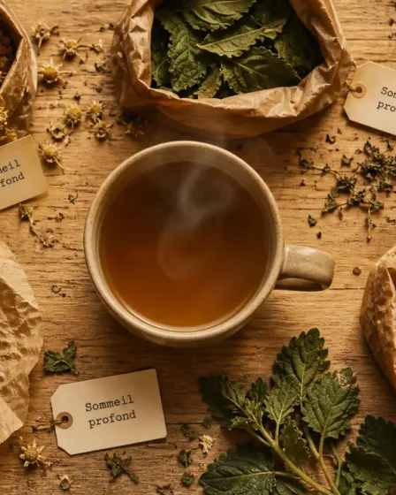 Tisane sommeil profond : camomille, mélisse et passiflore, plantes du soir