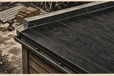 Toiture abri de jardin EPDM, rives et solins métalliques