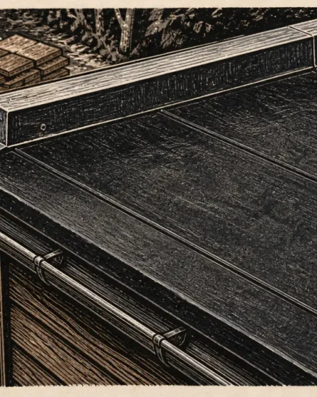 Toiture abri de jardin EPDM, rives et solins métalliques