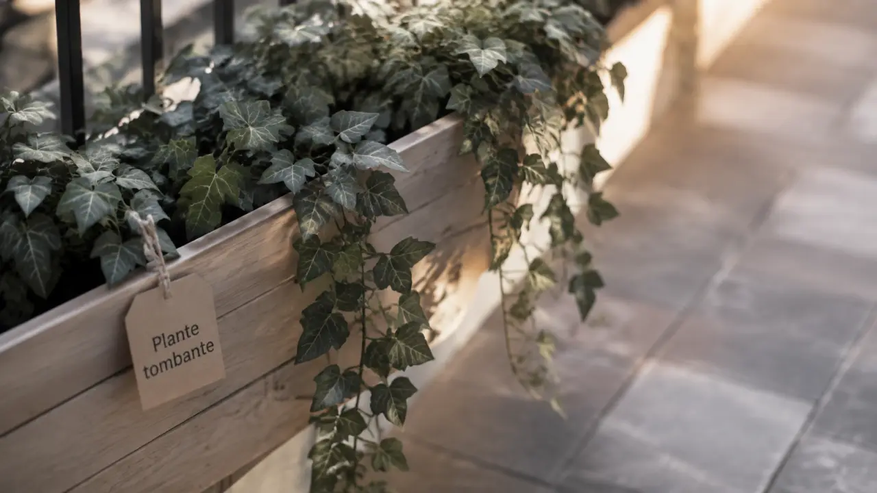 Plantes artificielles tombante réalistes sur balconnière