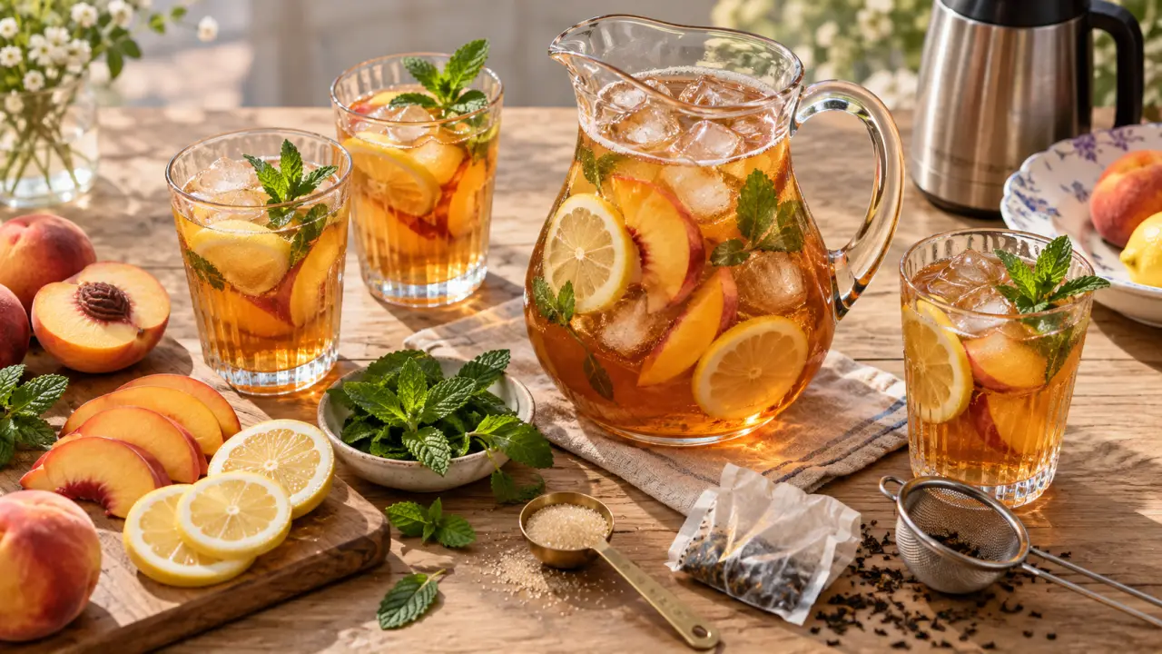 Recette the glace maison : thé glacé pêche-citron