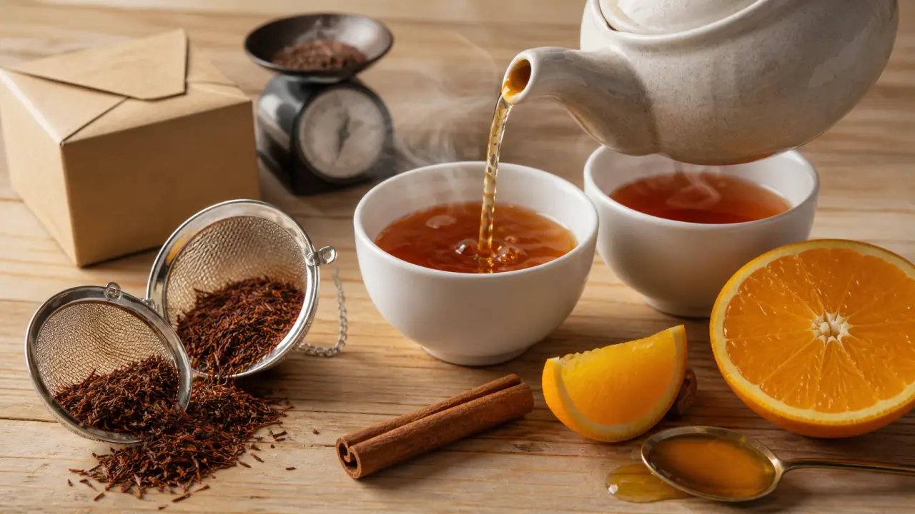 the rouge fait maison au rooibos rouge, 90°C, 5-10 min