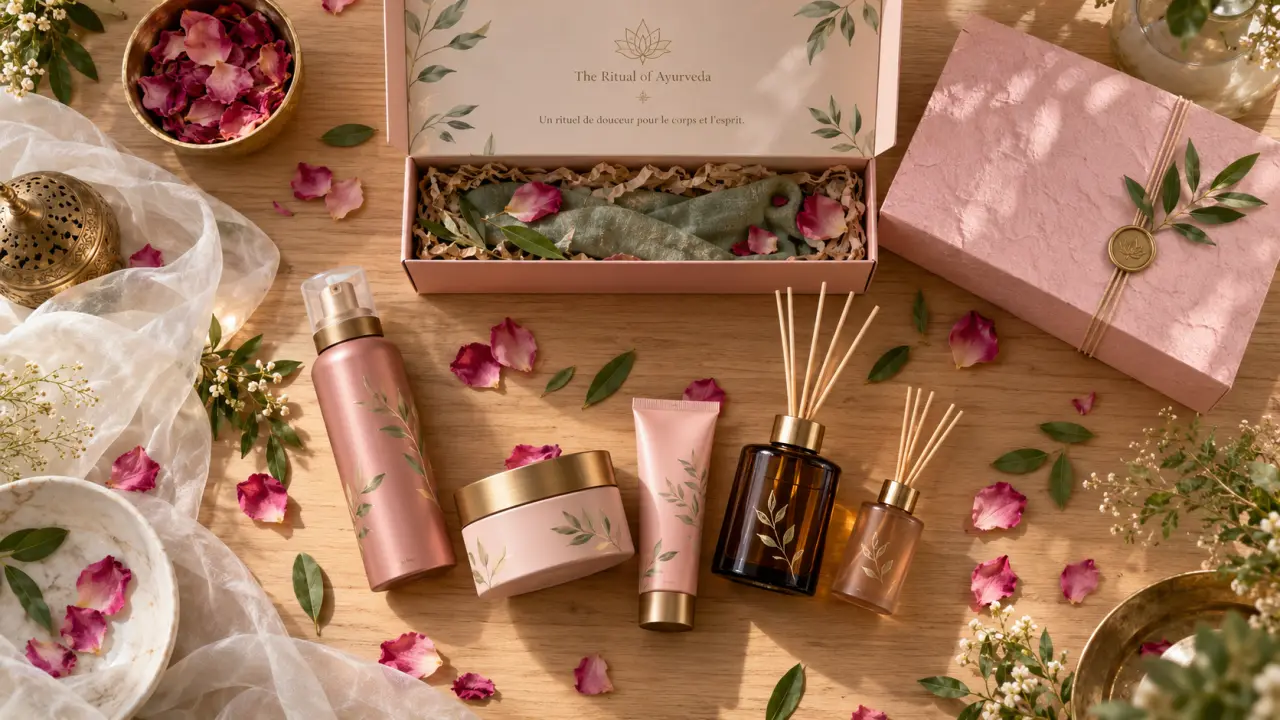 Coffret ritual ayurveda L : 5 produits corps et maison