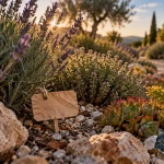 Plantes résistantes à la sécheresse : lavande, thym et sédum en rocaille drainante